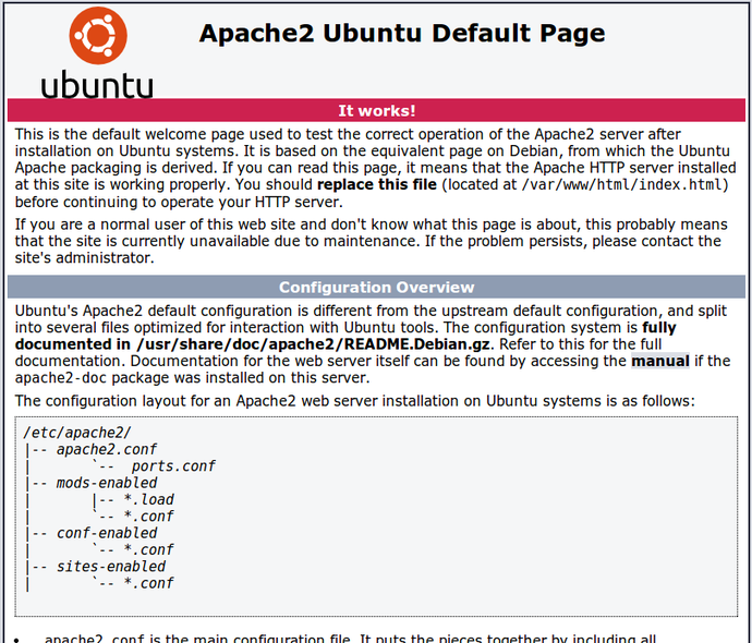 Default Apache Ubuntu Page