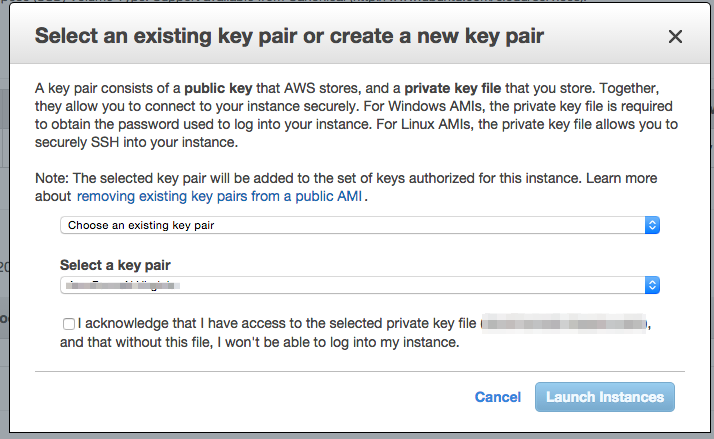 Amazon EC2 Launch with key pair