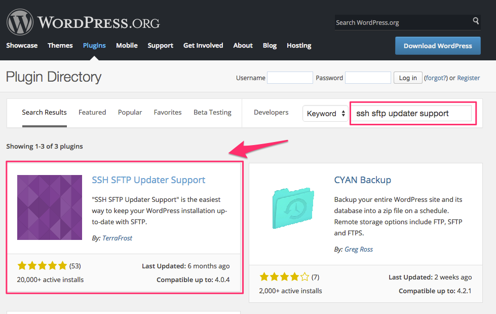 Wordpress plugin ssh sftp updater support