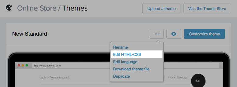 where to modify shopify code for jquery