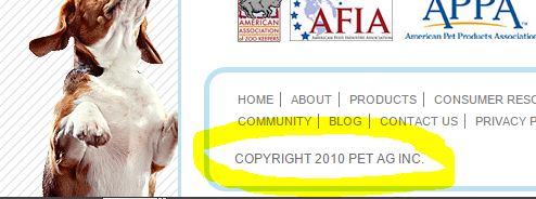copyright in the footer outdated on ecommerce site
